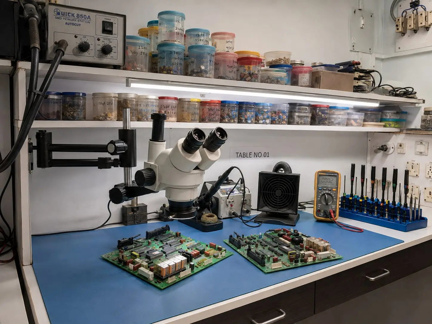 Microscope rework station for component-level repair