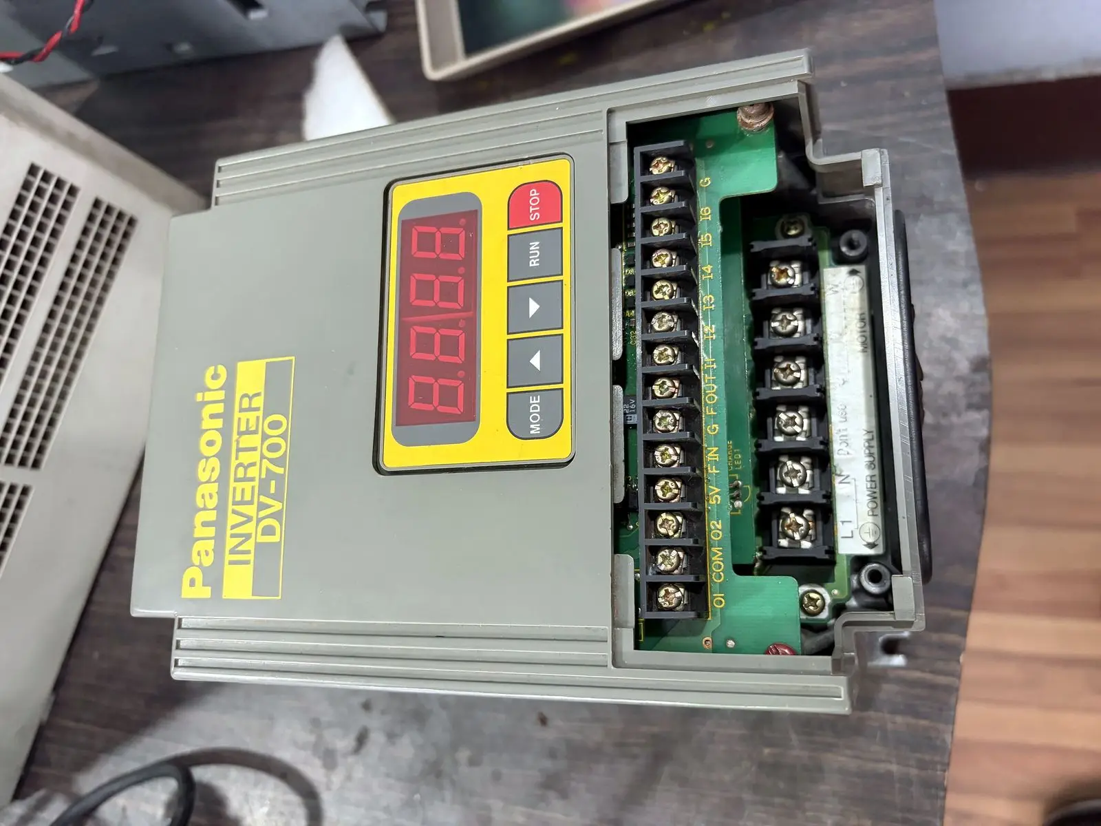 Legacy Panasonic inverter terminal section during service